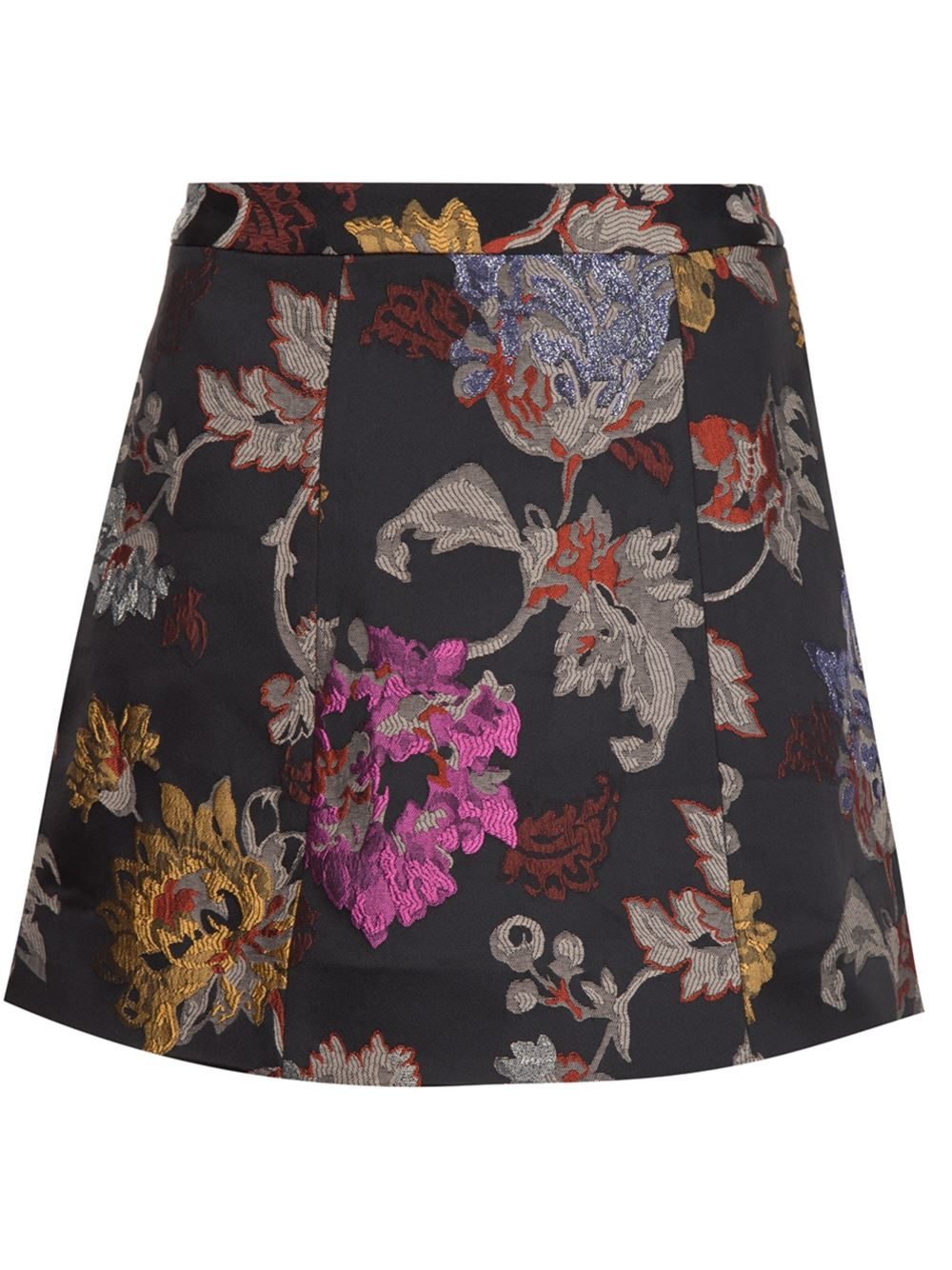 Lyst - Alice + Olivia Floral Brocade Mini Skirt in Black