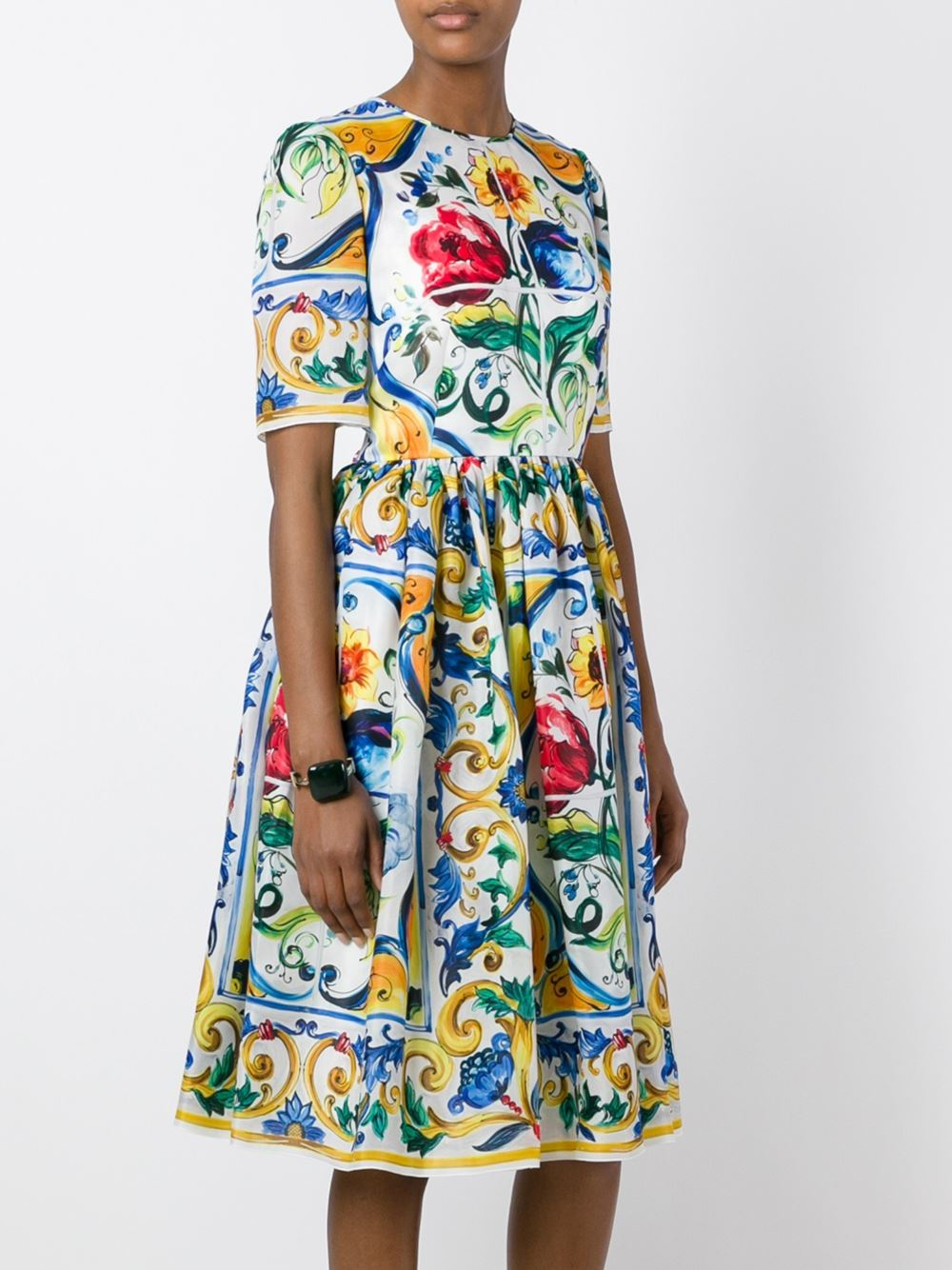 Lyst Dolce & gabbana Majolica Print Dress
