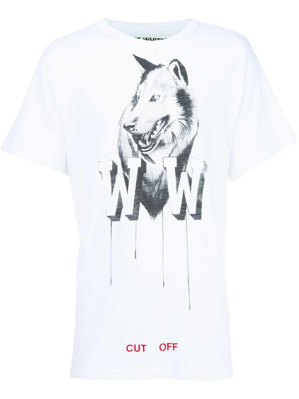 off white wolf tee