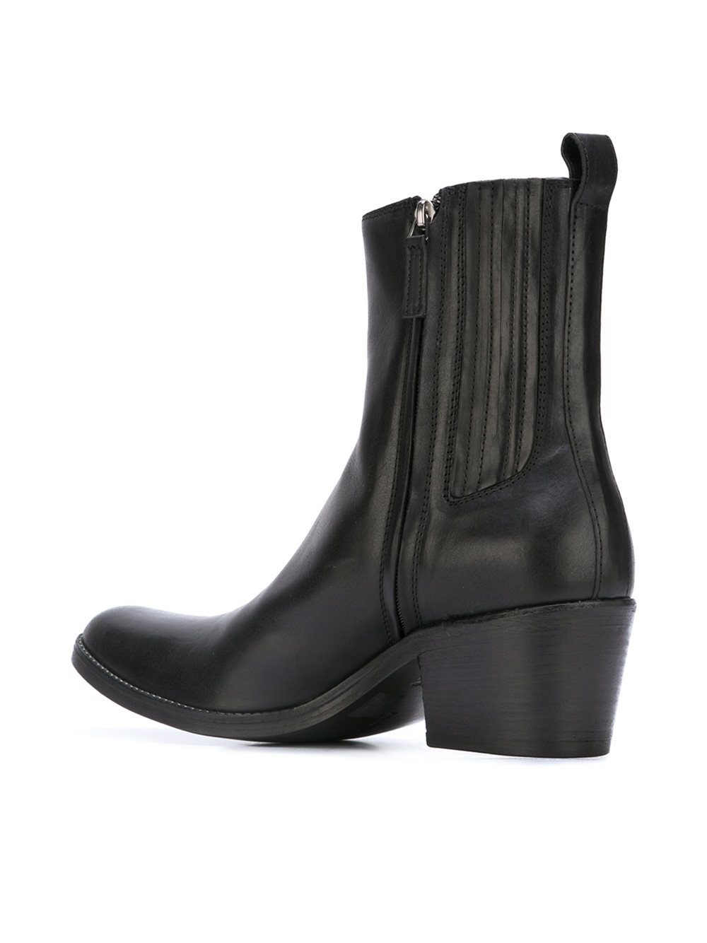 Haider Ackermann Leather Heeled Ankle Boots in Black for