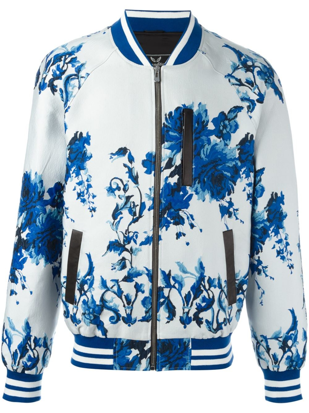 Unconditional Floral Print Bomber Jacket in Blue for Men Lyst