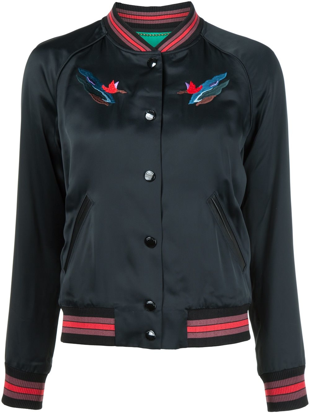 Download Lyst - COACH Embroidered Landscape Bomber Jacket in Black