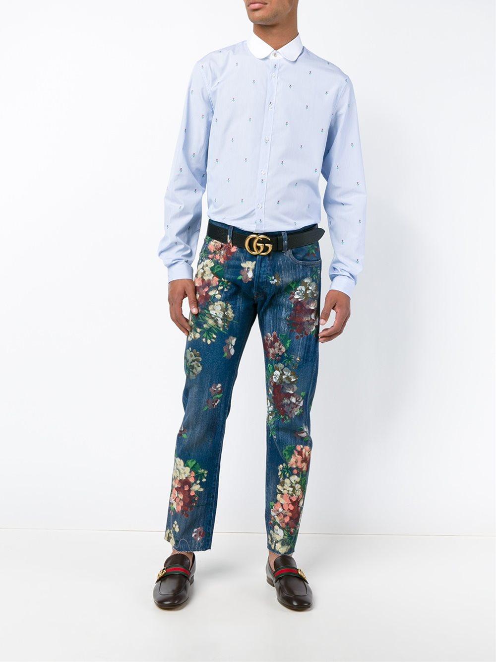 gucci floral jeans mens