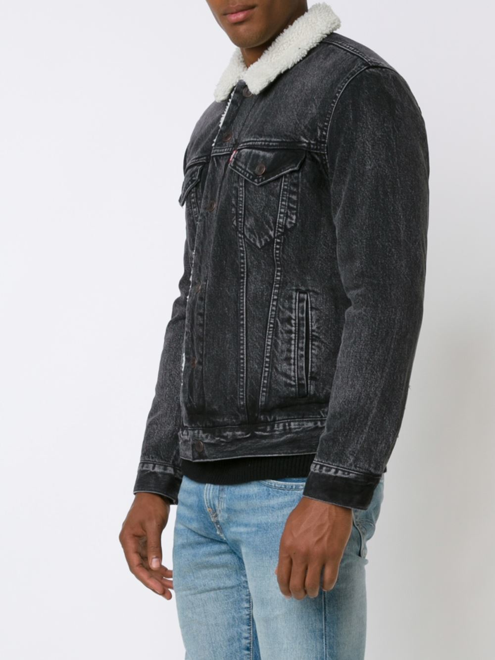 Lyst Levi S Sherpa Denim Jacket In Black For Men