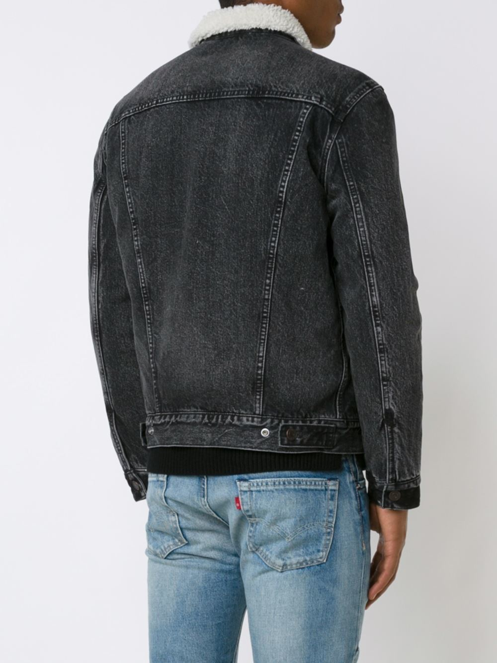black levi jacket with fur