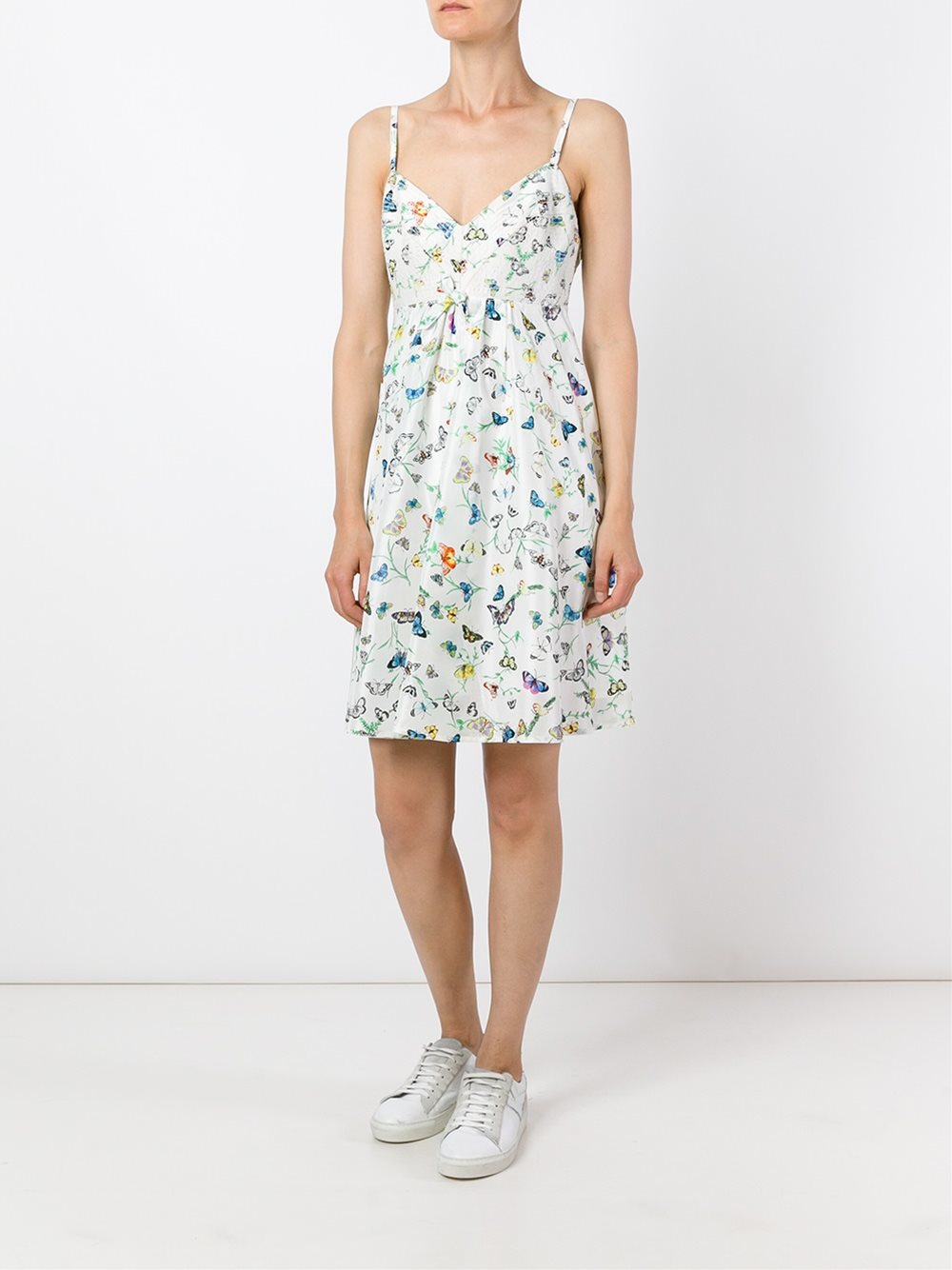 Versace Butterfly Print Dress in White Lyst