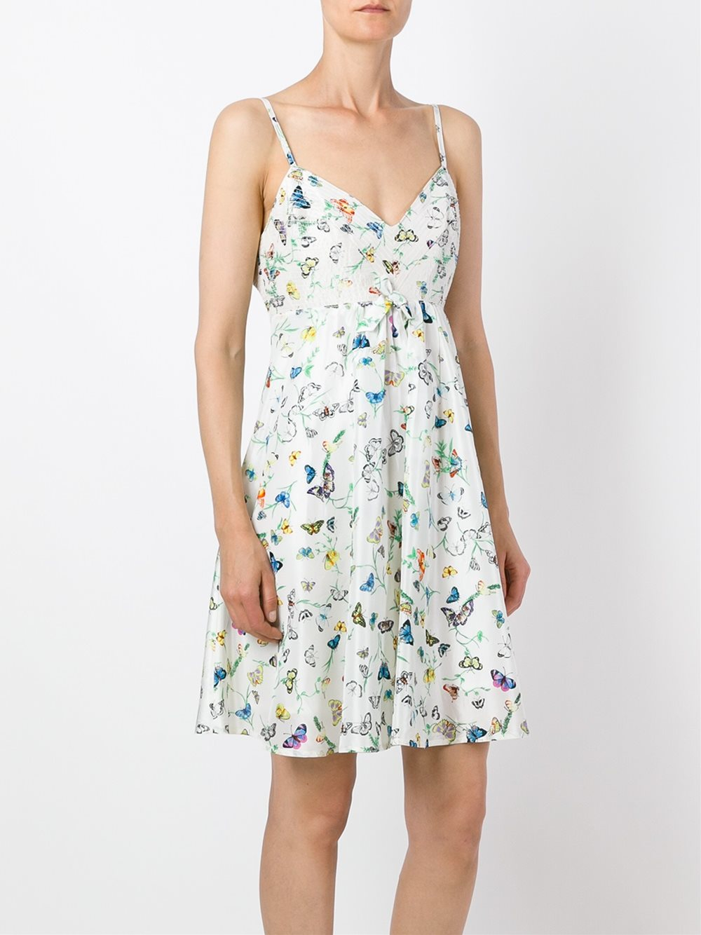 Versace Butterfly Print Dress in White - Lyst