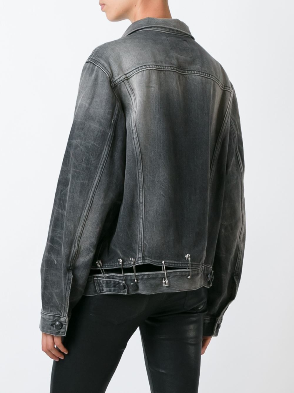 Lyst R13 Safety Pin Detail Jacket Women Cotton S in Gray