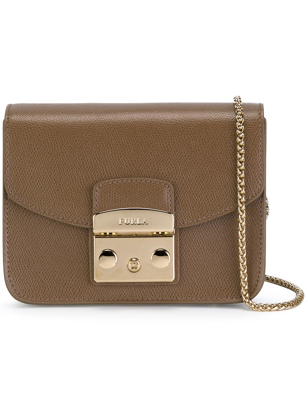 Furla Leather Chain Strap Crossbody Bag in Brown Lyst UK