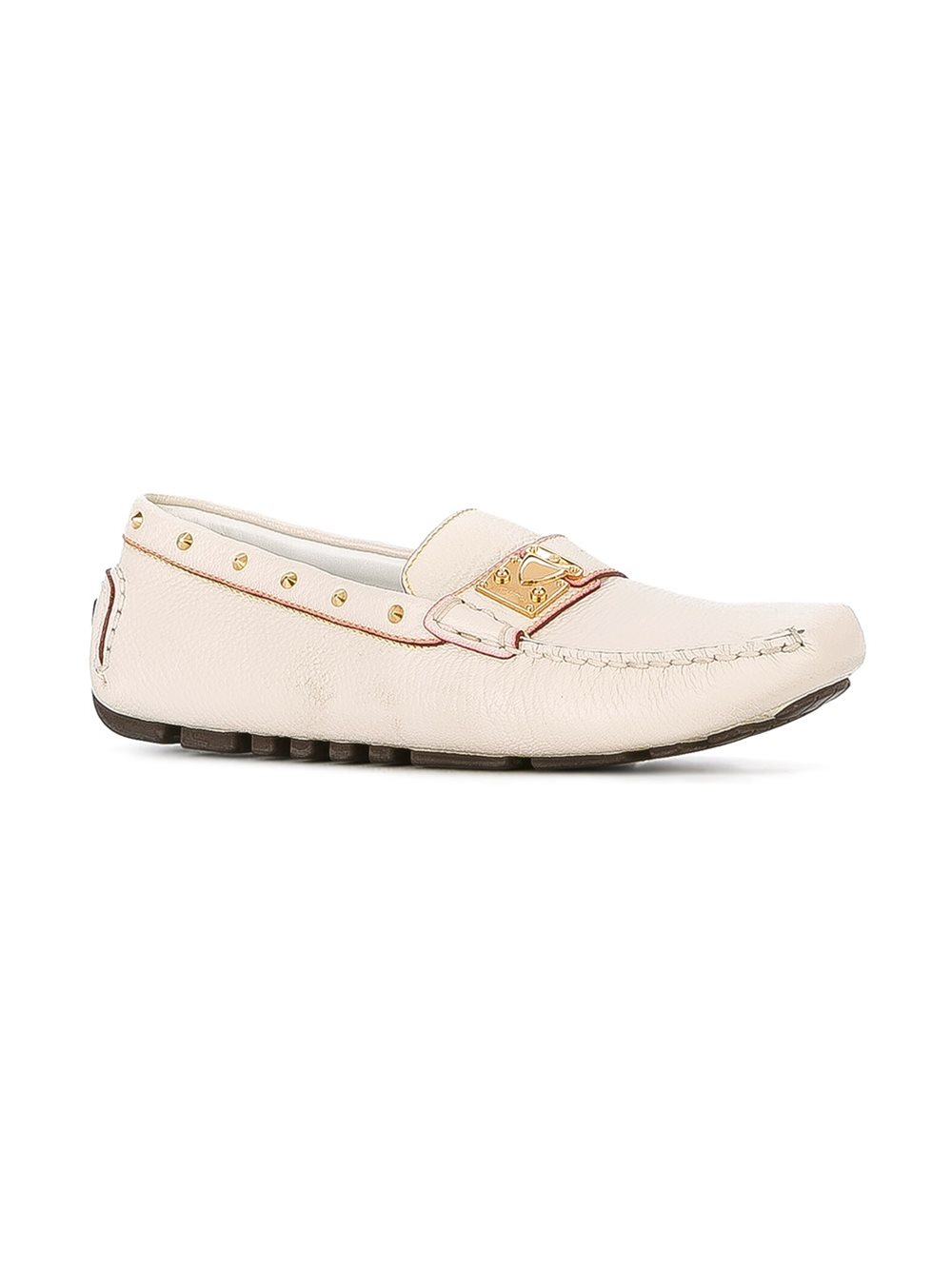 Lyst - Louis vuitton Studded Loafers in White