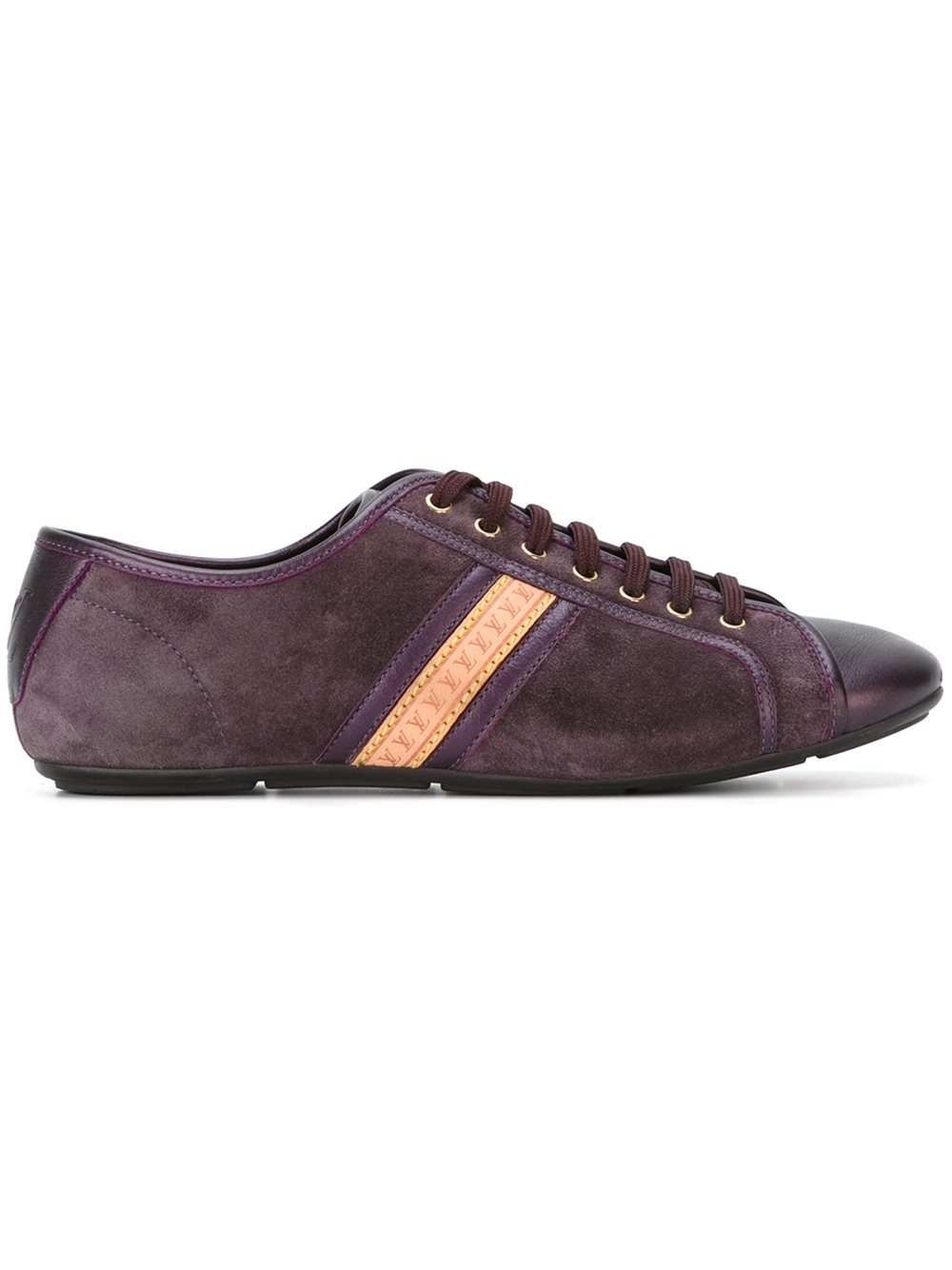 Louis Vuitton Vintage Logo Stripe Suede Sneakers in Purple for Men