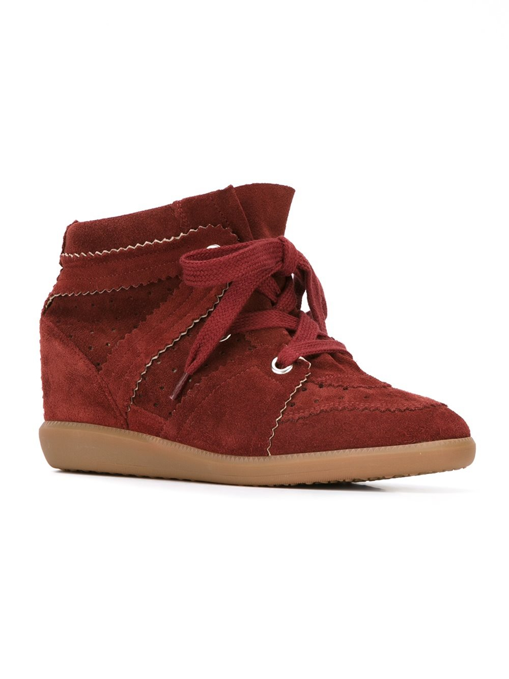 Isabel Marant Suede Bobby Wedge Sneakers - Lyst