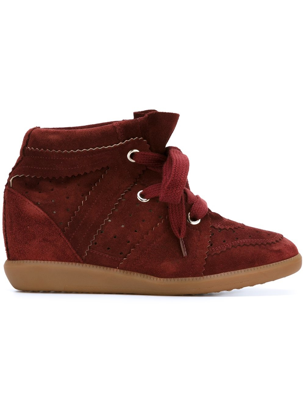 Isabel Marant Suede Bobby Wedge Sneakers - Lyst