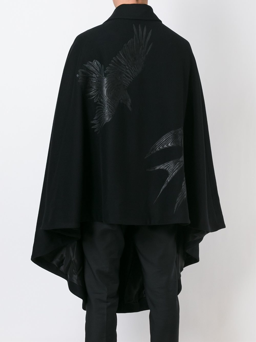 Alexander McQueen Swallow Embroidered Cape in Black for Men | Lyst