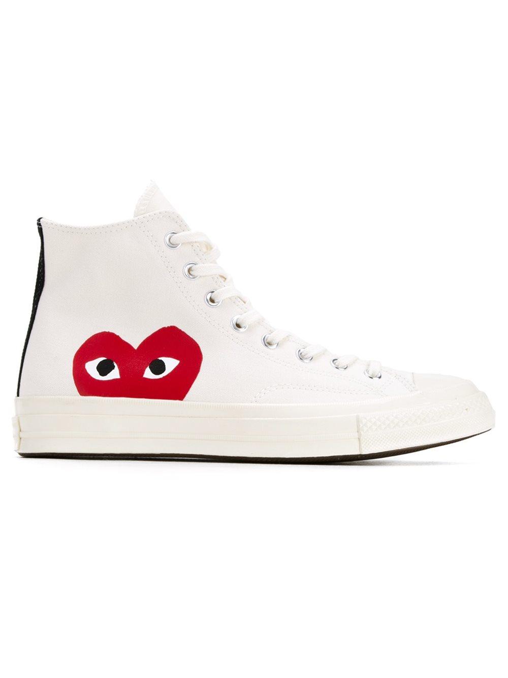 Download Play Comme des Garçons Cotton Play Heart-Print Canvas High ...
