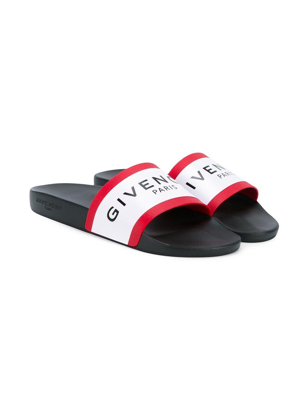 red and black givenchy slides