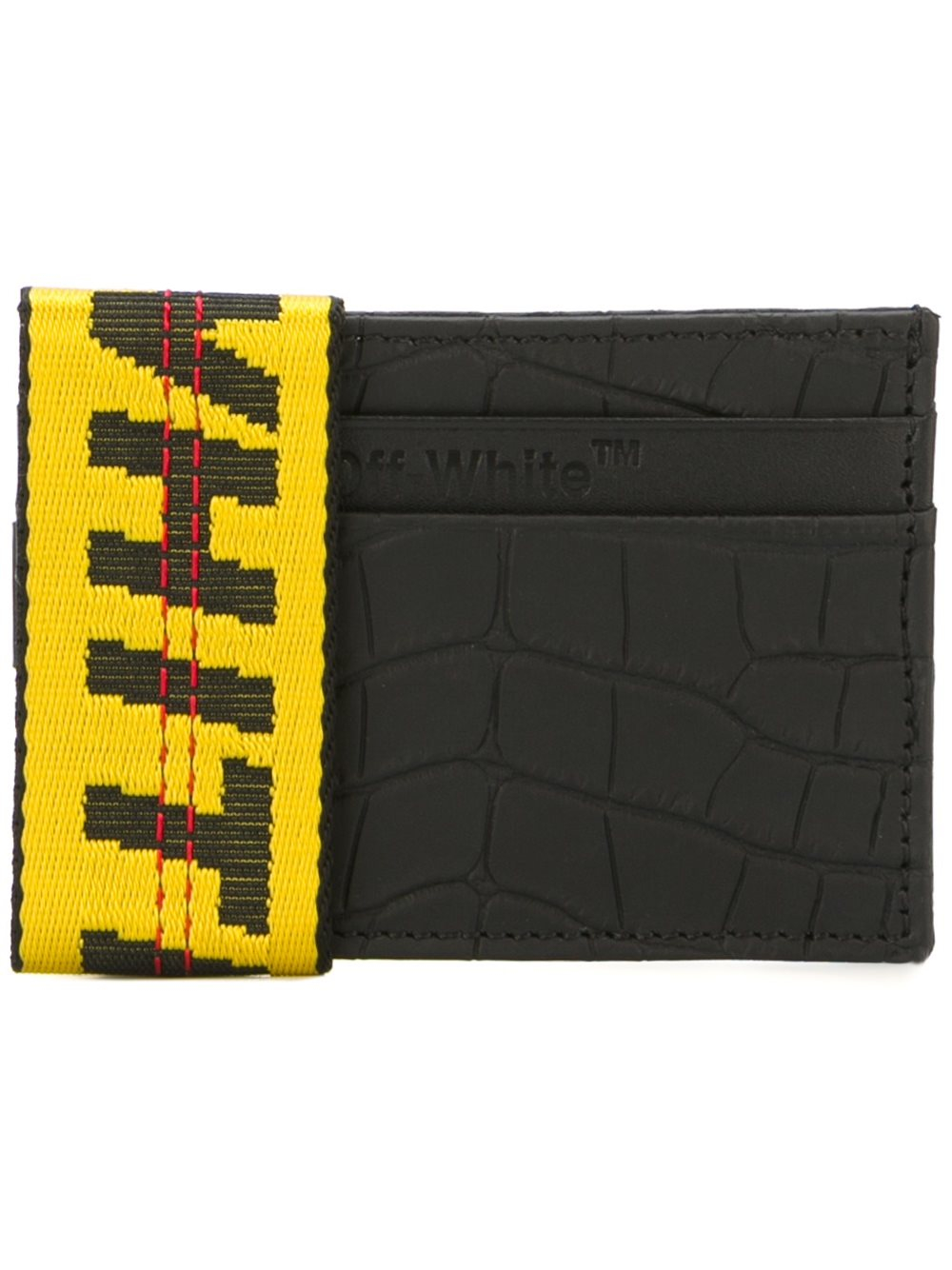 Off-White c/o Virgil Abloh Strap Detail Embossed Wallet in Black