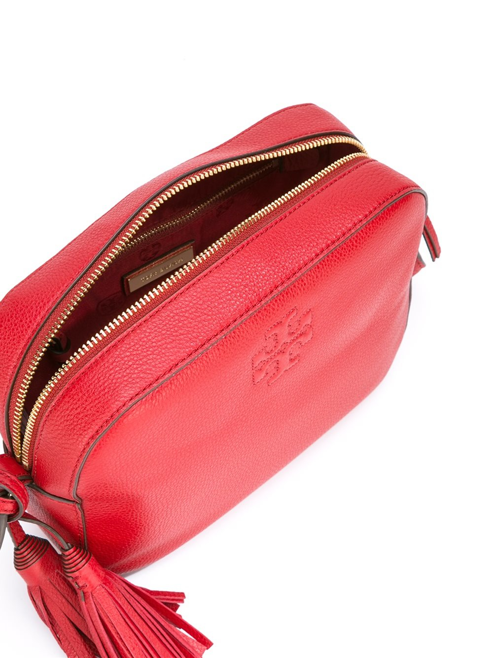 Tory Burch Leather 'thea' Crossbody Bag in Red - Lyst