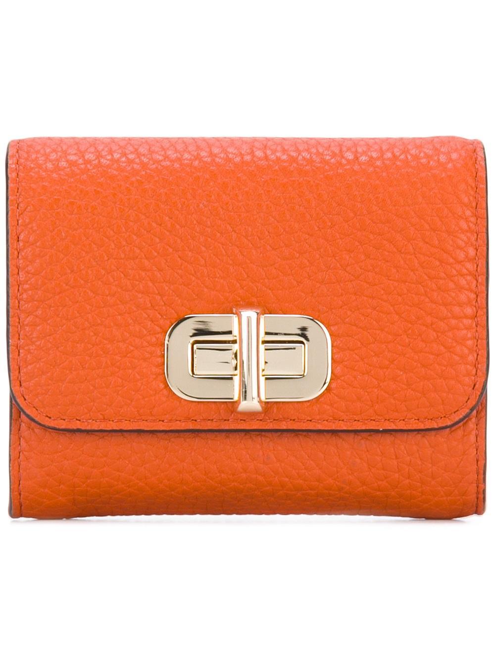 MICHAEL Michael Kors Small Turn Lock Wallet in Orange Lyst
