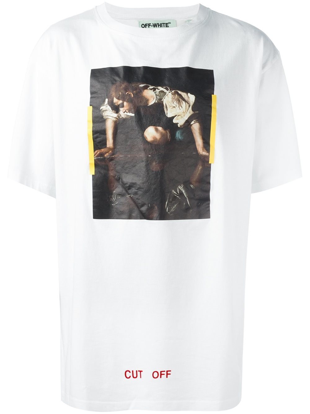 Off-White c/o Virgil Abloh Cut Off Printed Cotton T-Shirt in White for Men  - Lyst