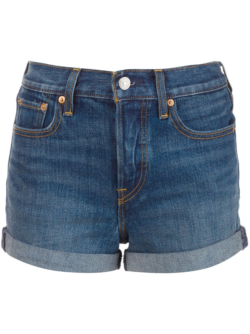 Levi's High Waisted Denim Shorts in Blue - Lyst