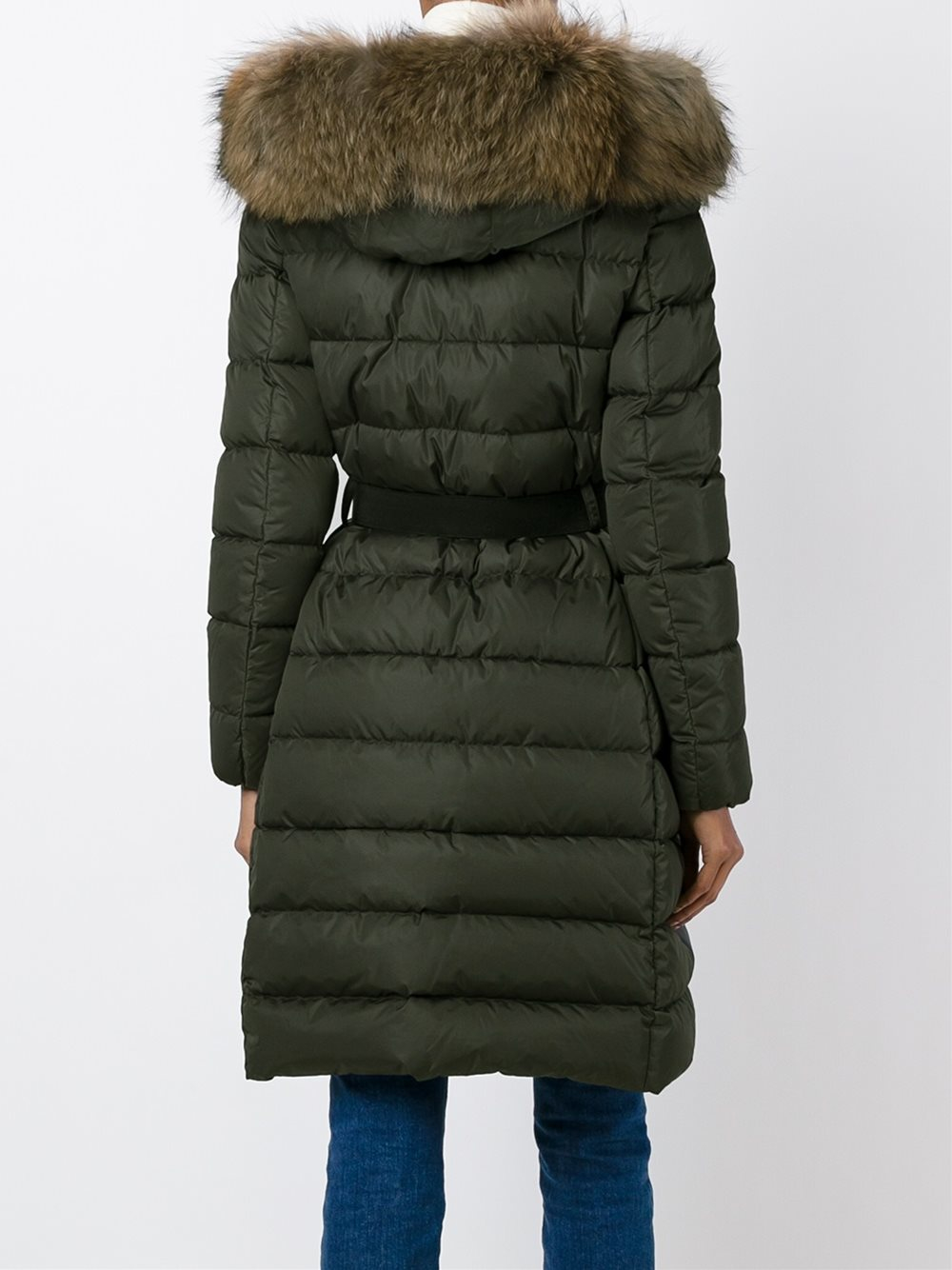Moncler Fur Khloe Padded Down Coat in Black (Green) Lyst