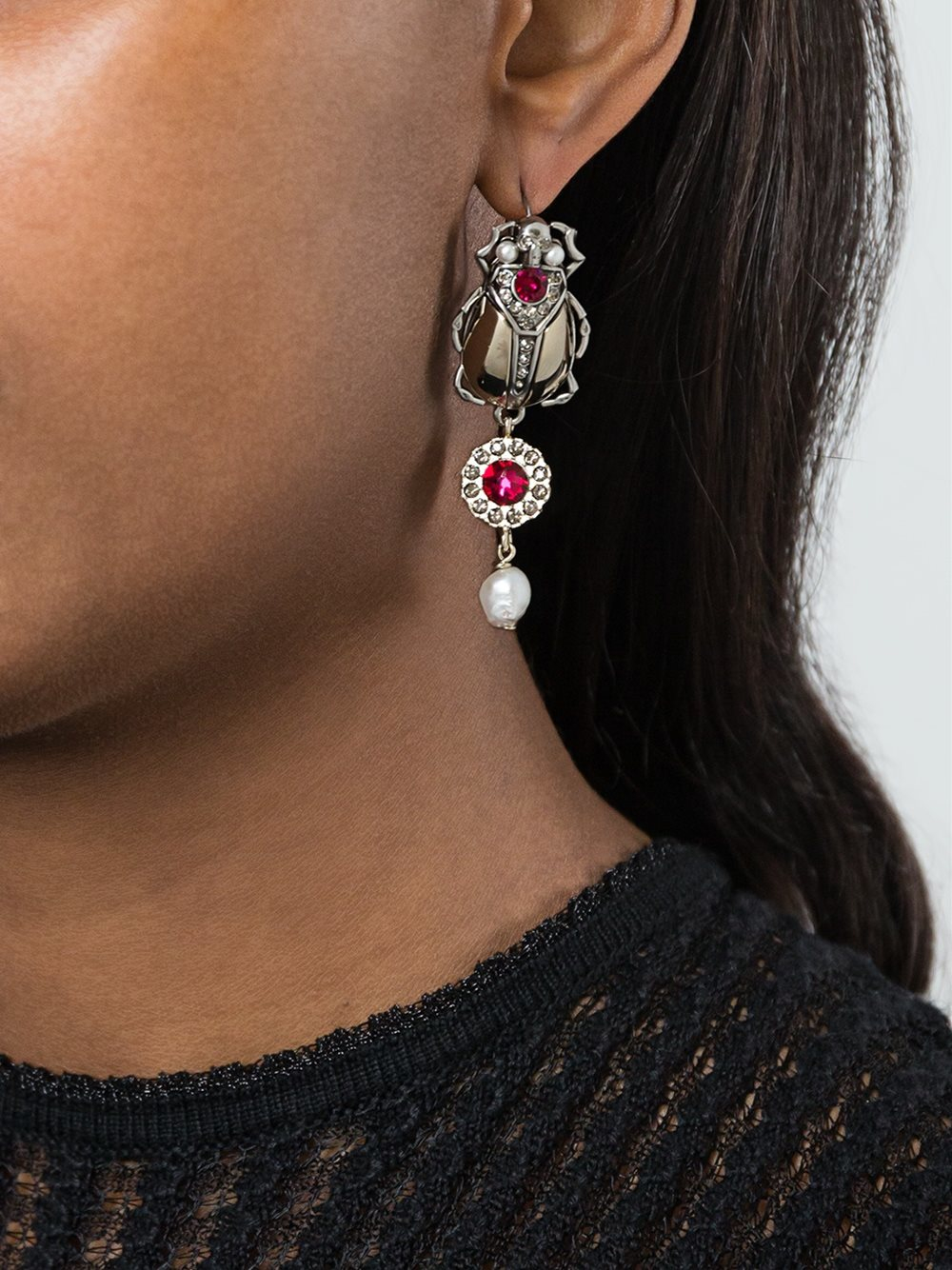 alexander mcqueen beetle earrings