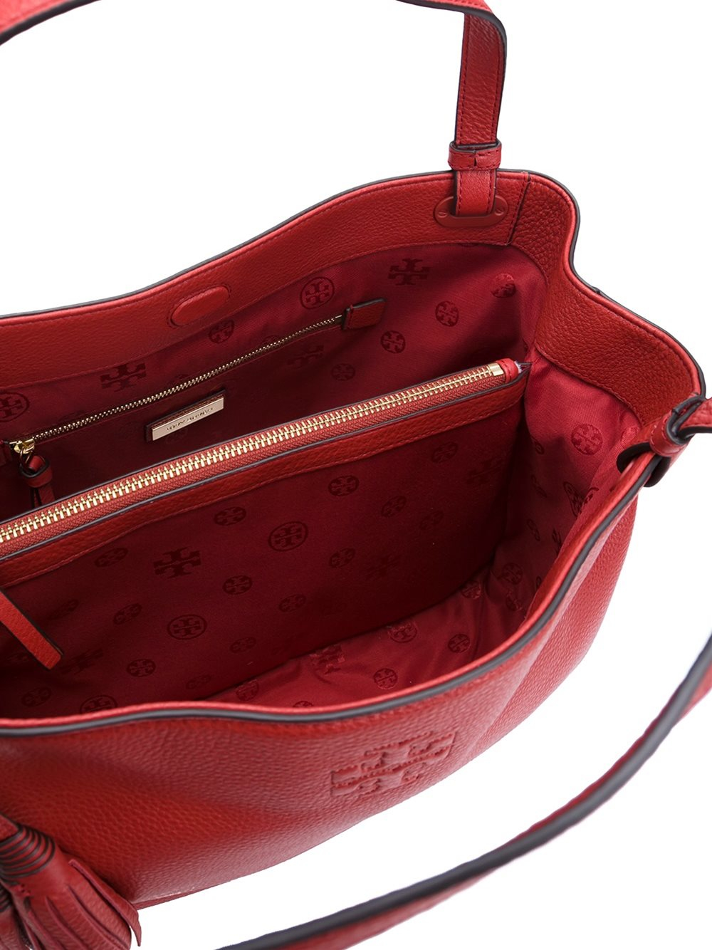 Tory Burch Leather 'thea' Tote in Red Lyst