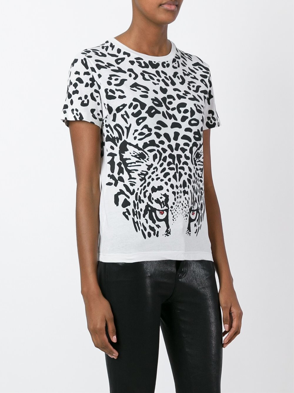 black and leopard print t shirt