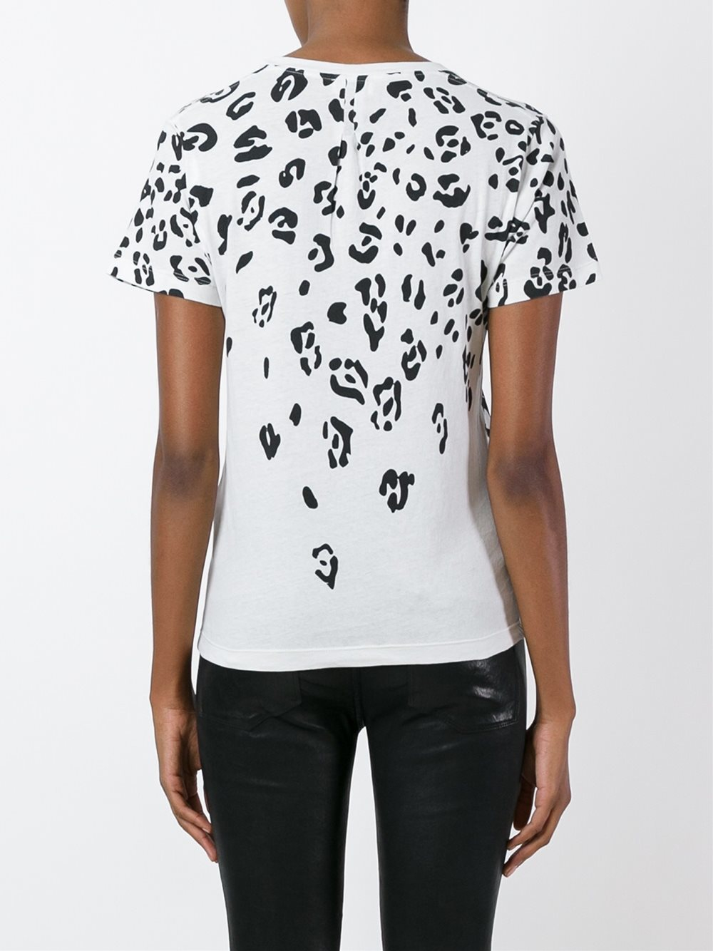 white leopard print t shirt