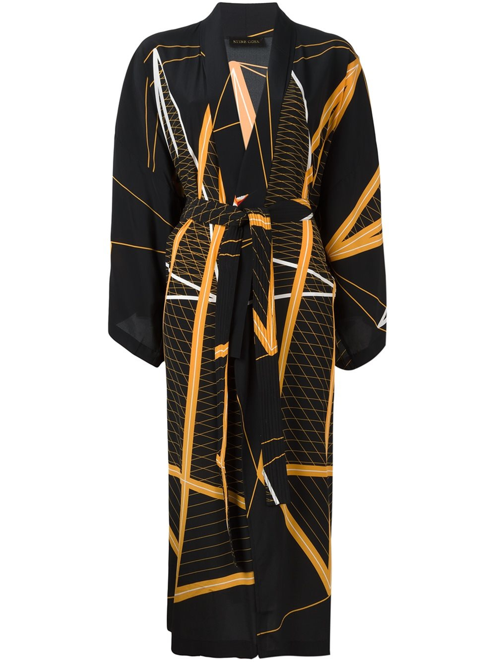Stine Goya Silk 'Birdcage' Kimono-style Coat in Black - Lyst