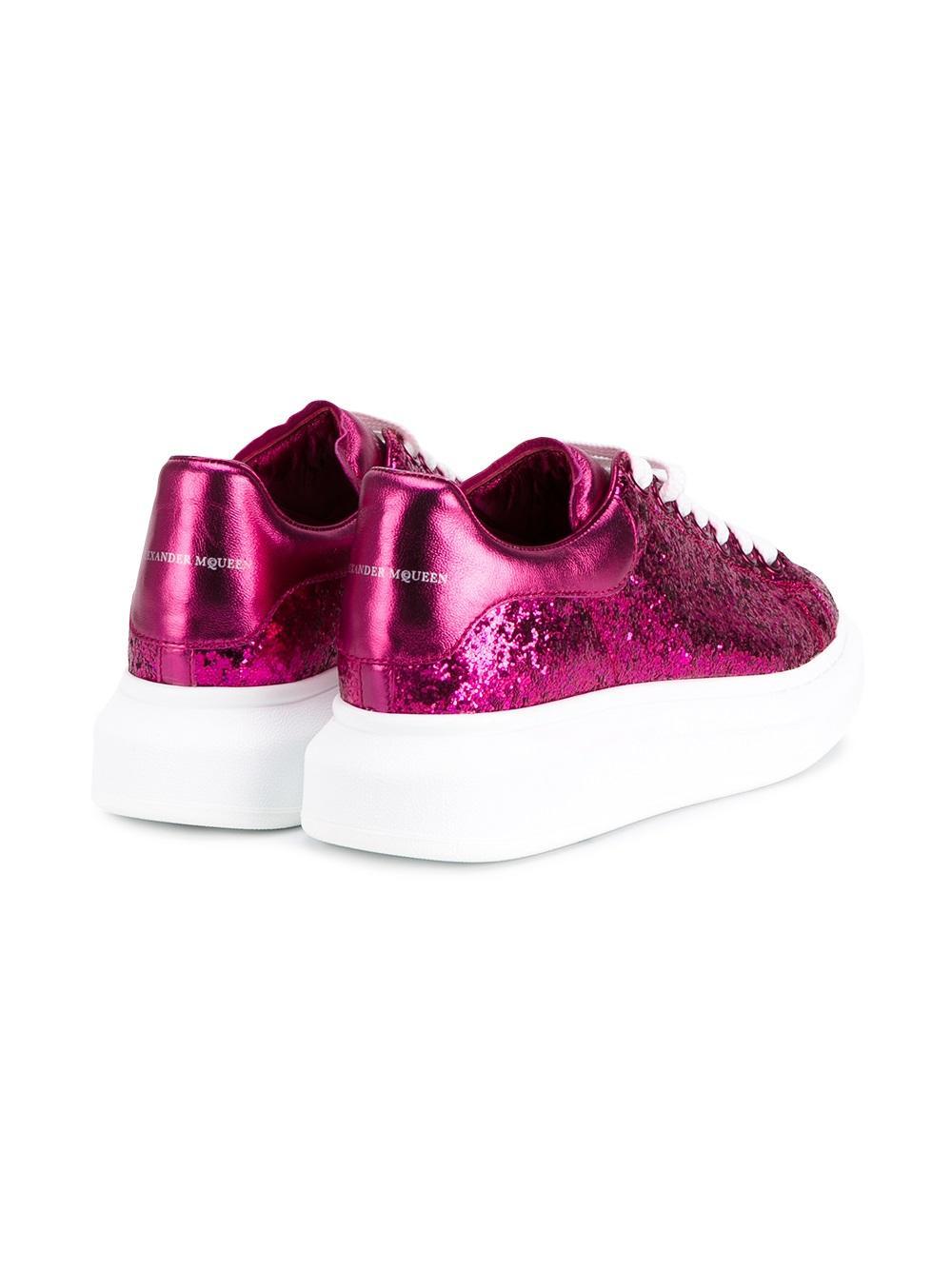 Alexander McQueen Glitter Sneakers in Pink | Lyst