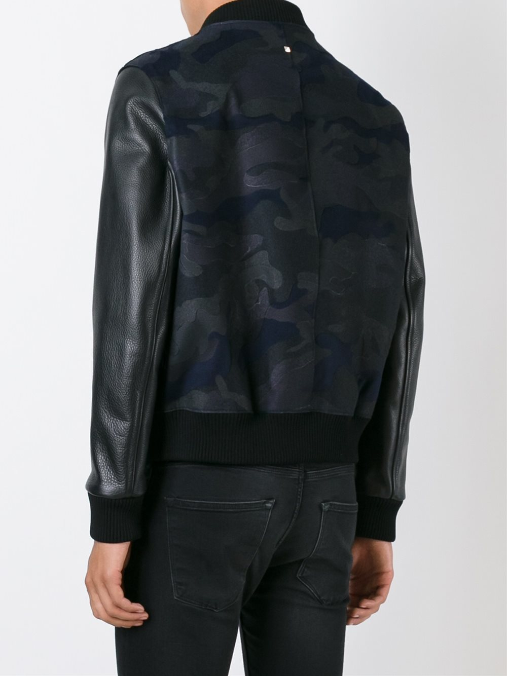 valentino camo jacket blue