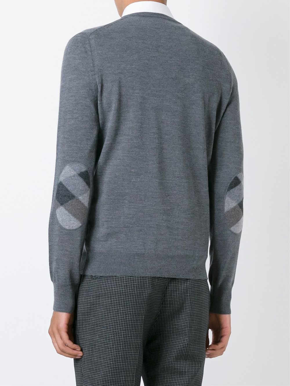 Burberry Wool Crew Neck Pullover in Grey (Gray) for Men - Lyst