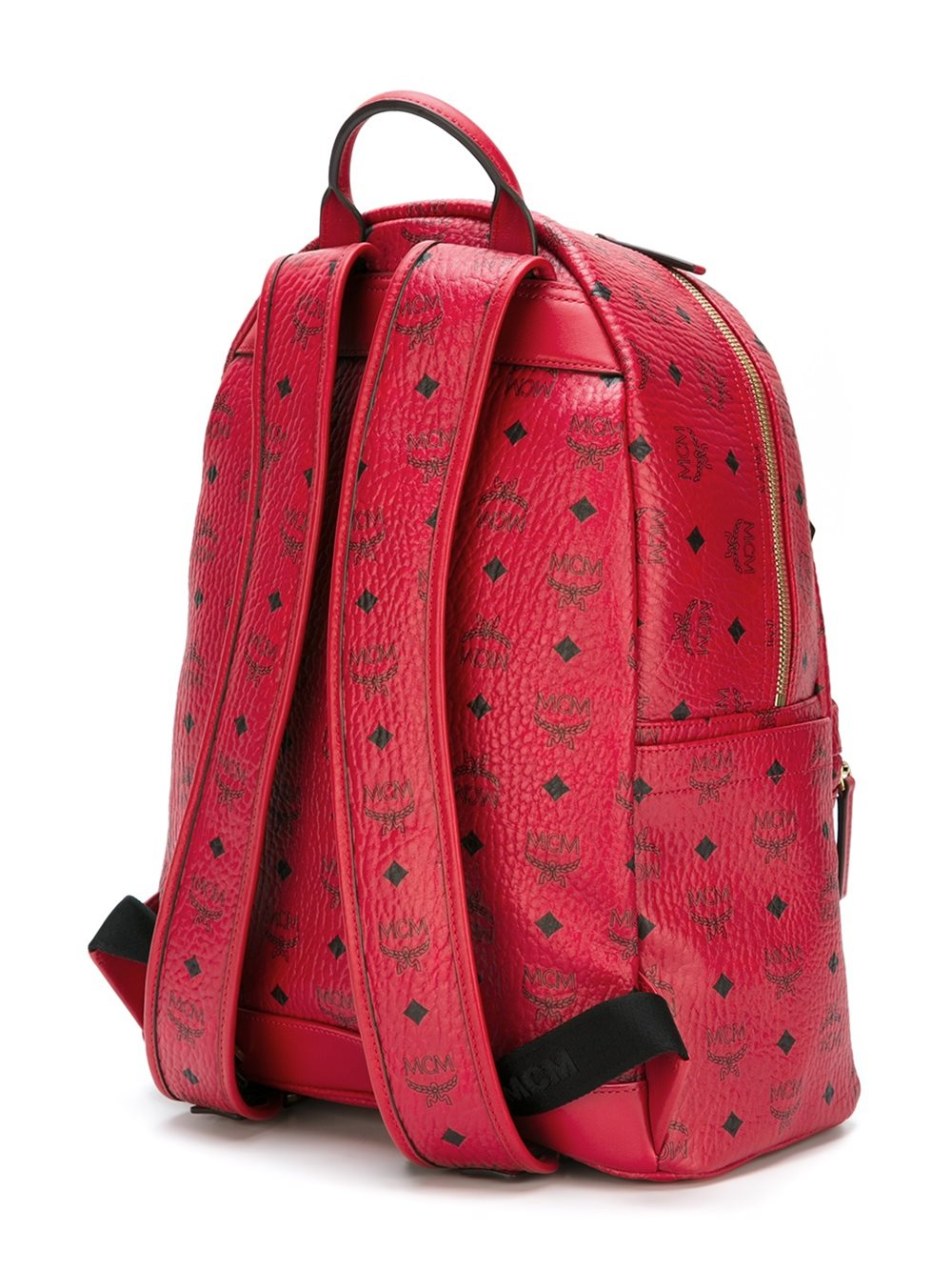 MCM Leather Studded Backpack in Red - Lyst