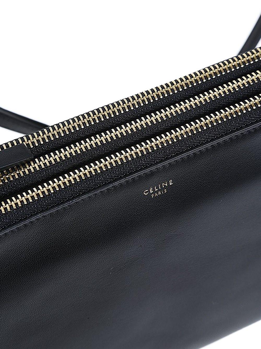 Trio leather crossbody bag Celine Black in Leather - 34886078