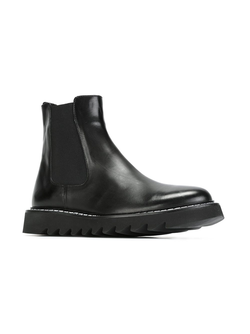 Cesare Paciotti Leather Ridged Sole Chelsea Boots in Black - Lyst