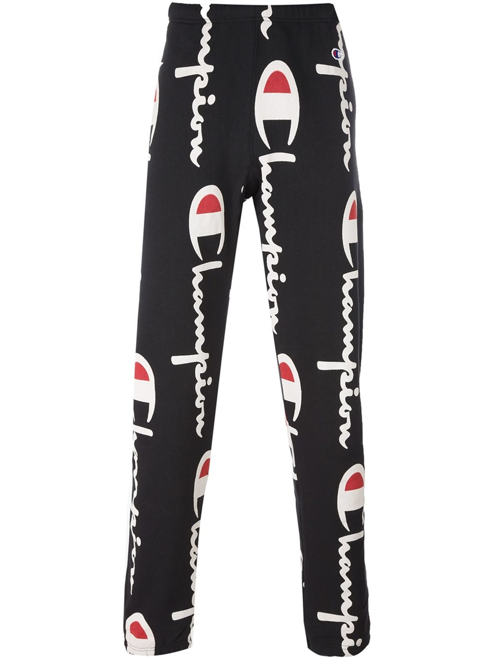 Champion Cotton All Over Logo Print Sweatpants in Black for Men - Lyst