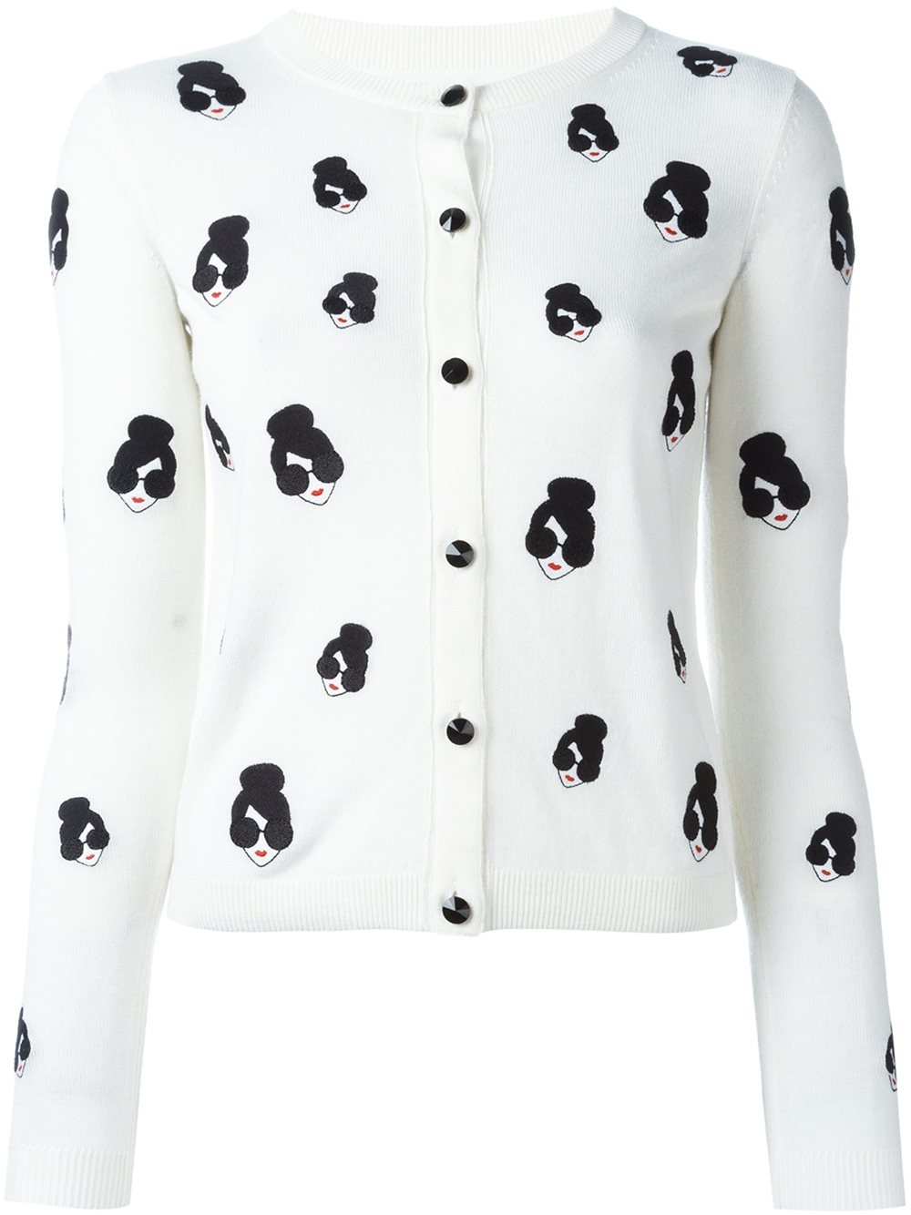 Alice + Olivia 'stacey Emoji' Cardigan in White | Lyst
