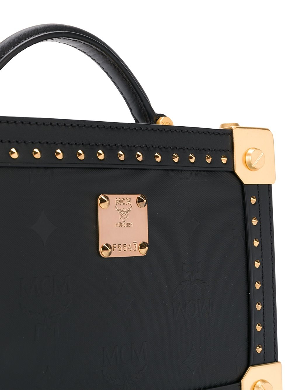 MCM Leather Berlin Studded Box Tote Bag in Black - Lyst