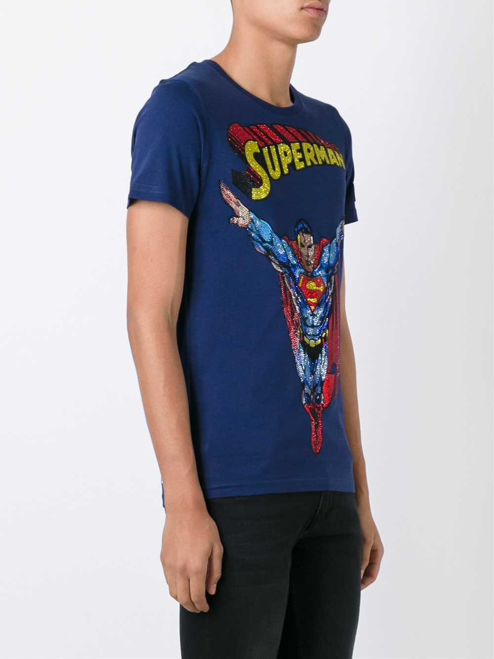 Philipp Plein Cotton Superman Print T-shirt in Blue for Men | Lyst