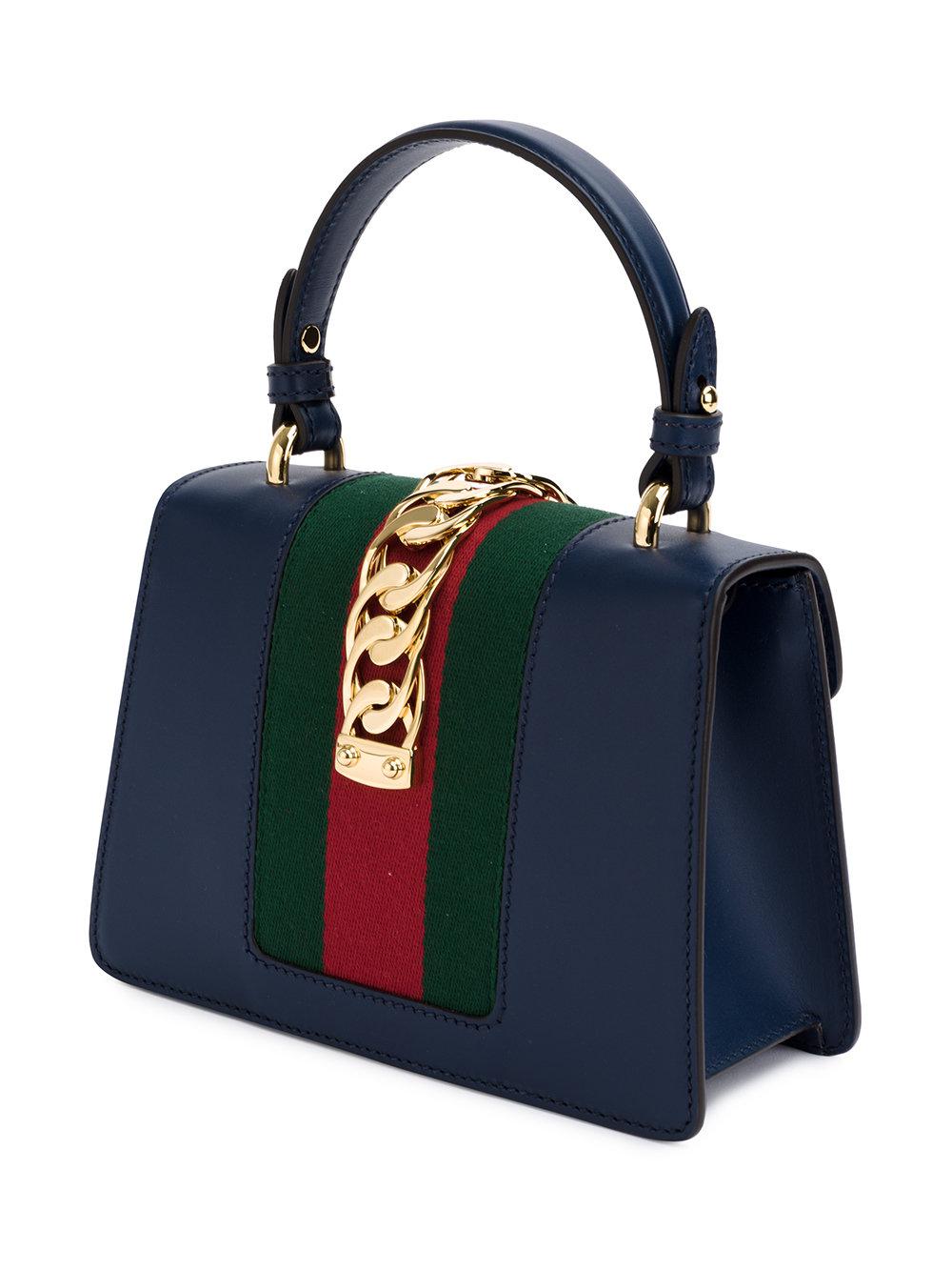 Gucci Sylvie Small Shoulder Bag in Blue | Lyst