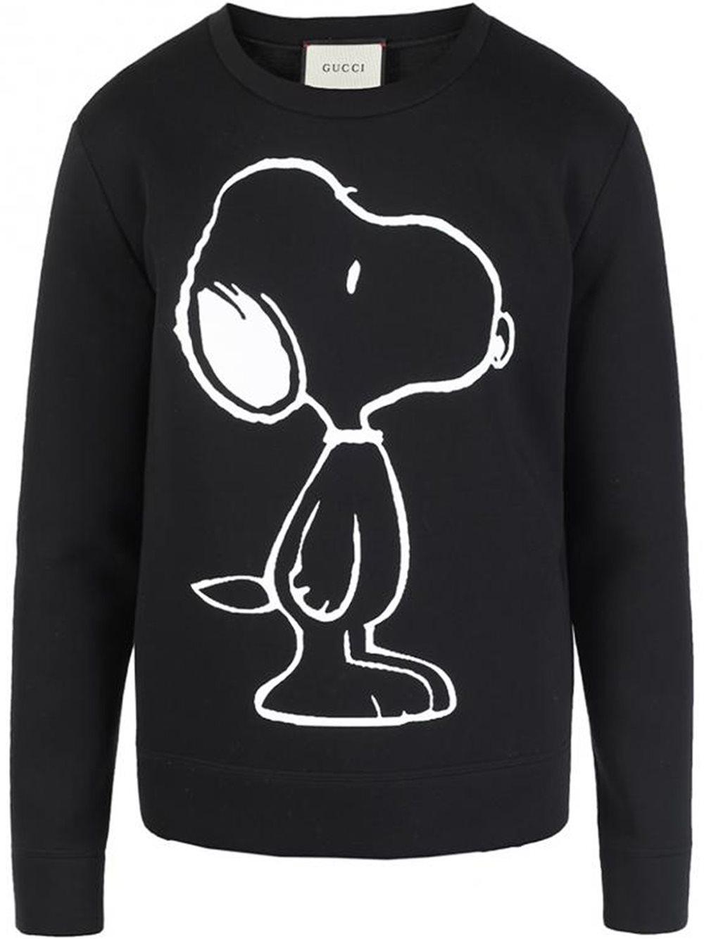 Gucci Cotton Snoopy Sweatshirt In Black For Men Lyst