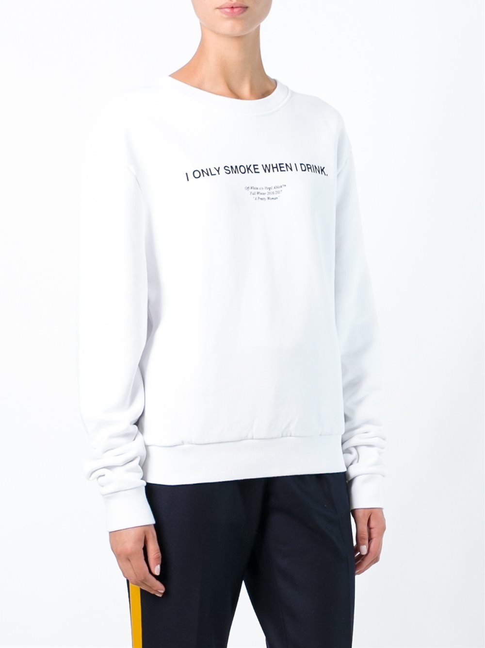 Off-White c/o Virgil Abloh Quote Print Sweatshirt in Black | Lyst