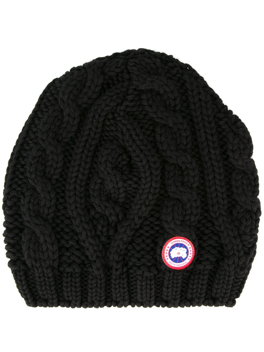 Canada Goose Goose Chunky Cable Knit Beanie Hat in Black Lyst