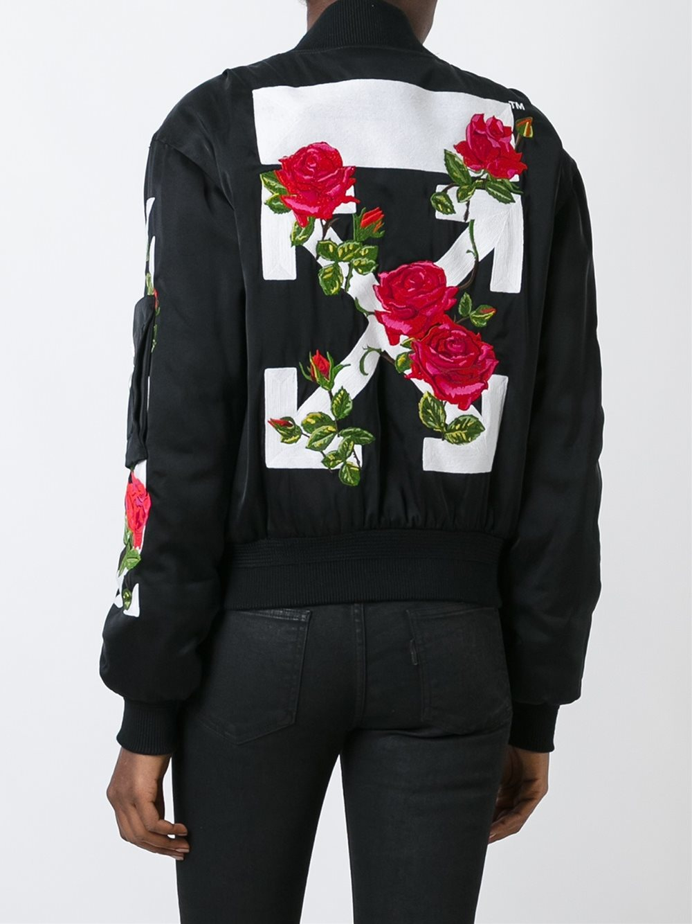 jaket levis off white rose