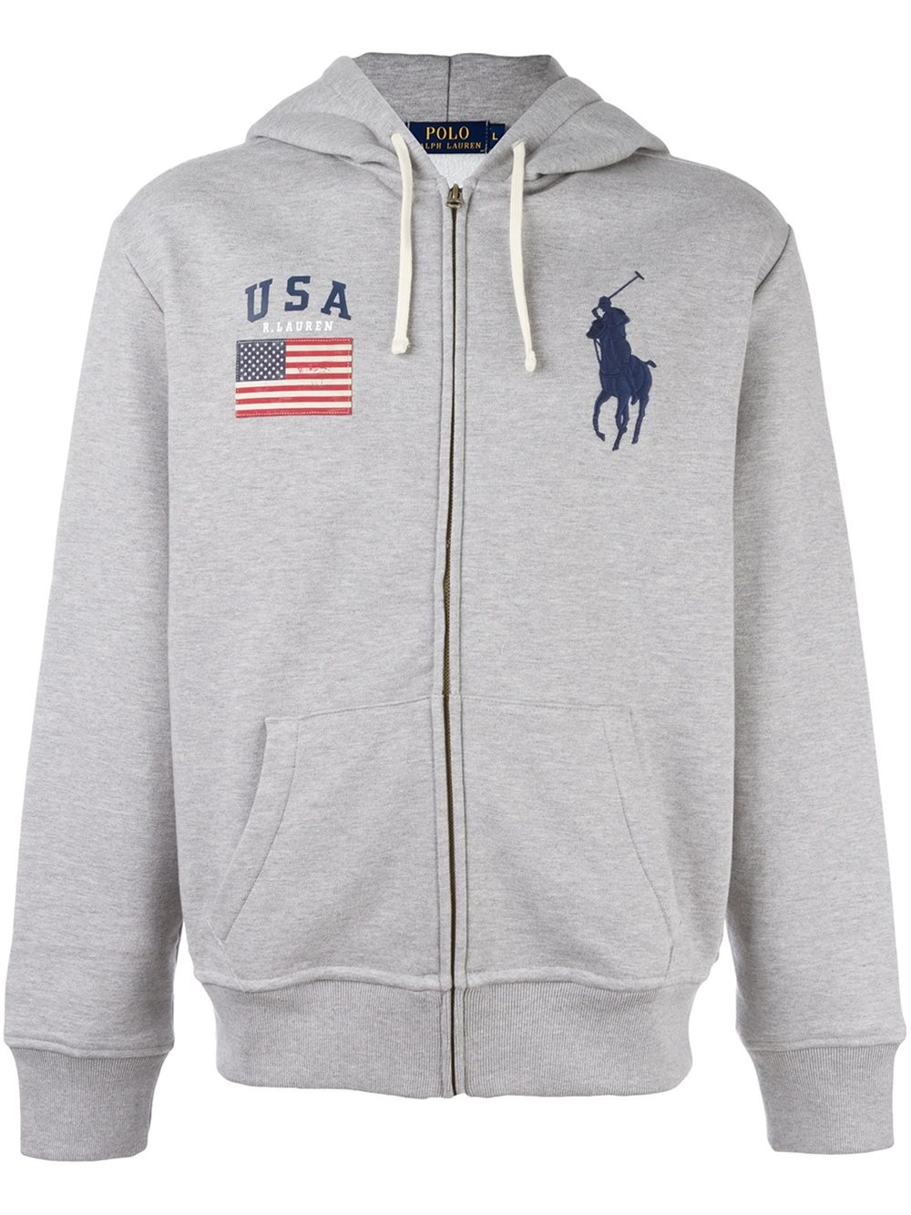 Polo Ralph Lauren Cotton Embroidered Logo Hoodie in Grey (Grey) for Men - Lyst
