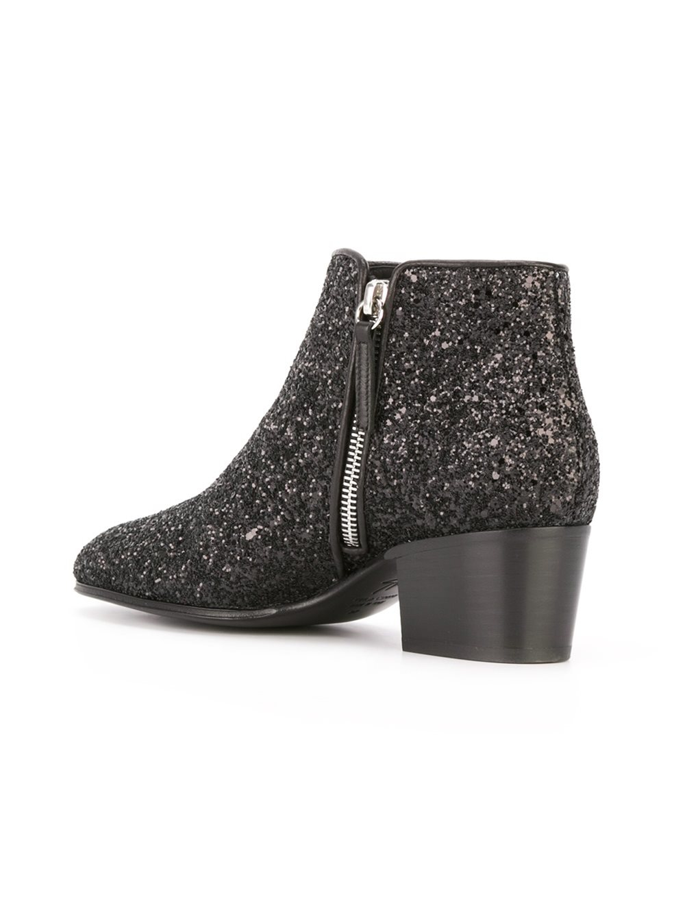 Lyst Giuseppe Zanotti Glitter Ankle Boots in Black