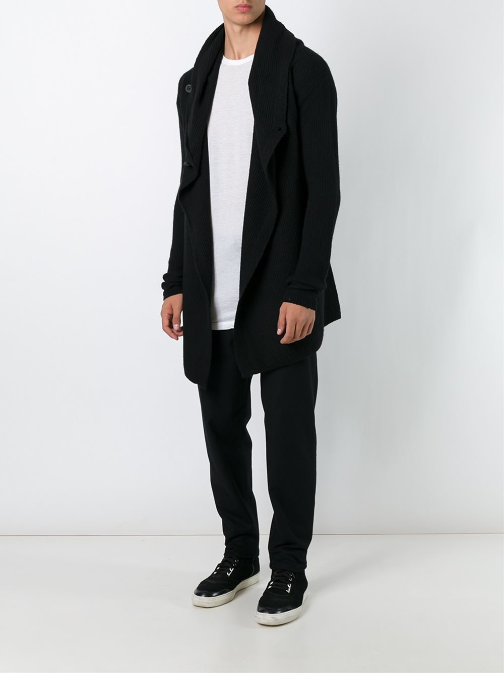 Rick Owens Cashmere Hooded Cardigan in Black for Men - Lyst