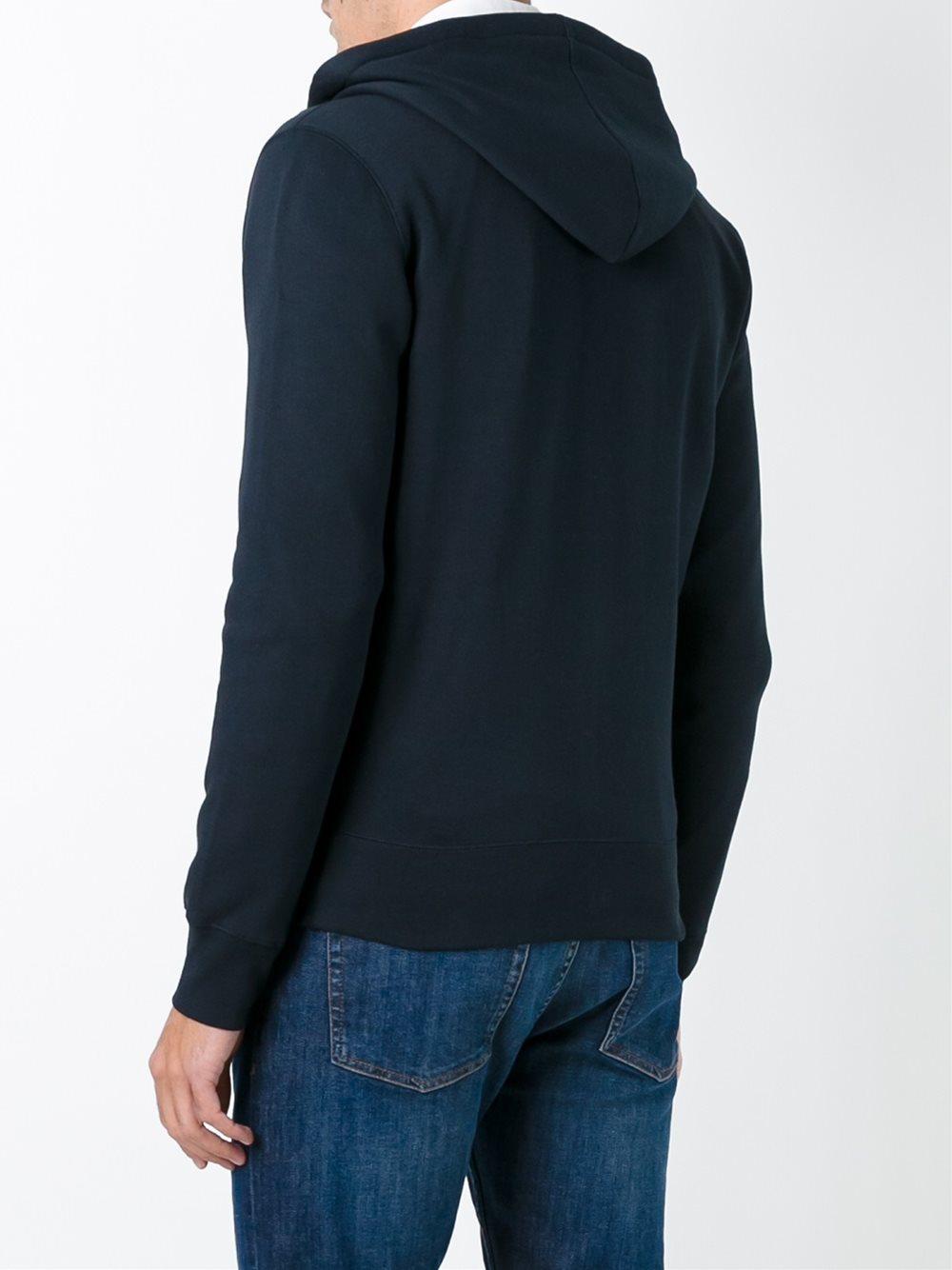 Burberry Cotton Classic Zipup Hoodie in Blue for Men Lyst